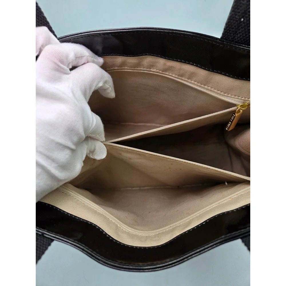 Tory Burch Black Patent Leather Tote Bag‎ Purse Shoulder Bag